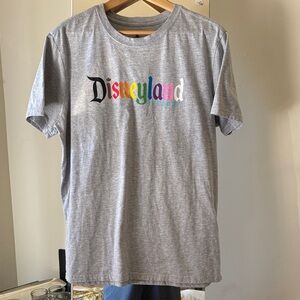 Disneyland RESORT Gray T-Shirt with Rainbow Logo Large